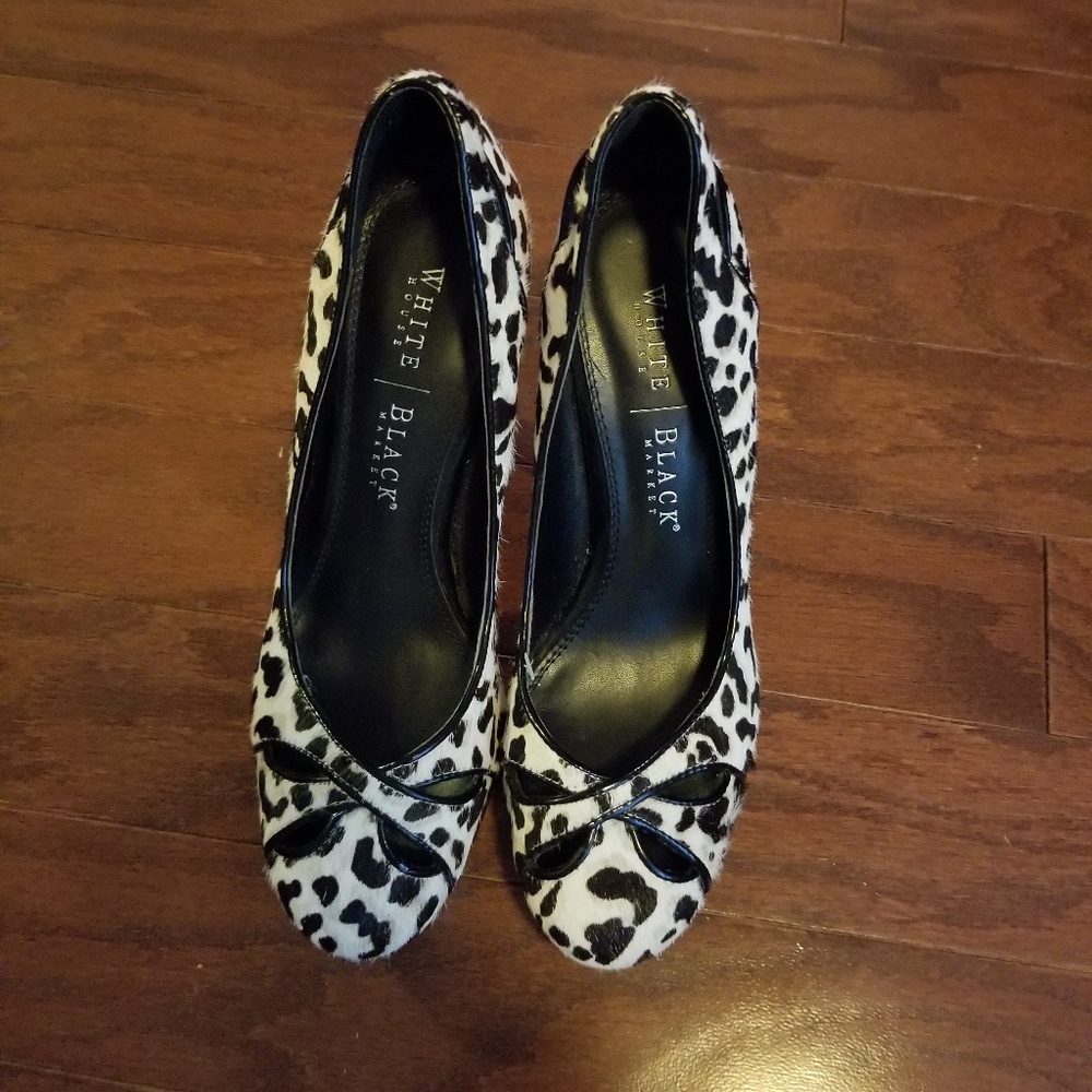 White House Black Market Hair Animal Print Pumps